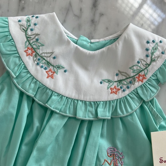 New Sophie & Lucas Baby Girls Mermaid Embroidered Dress - Picture 3 of 5